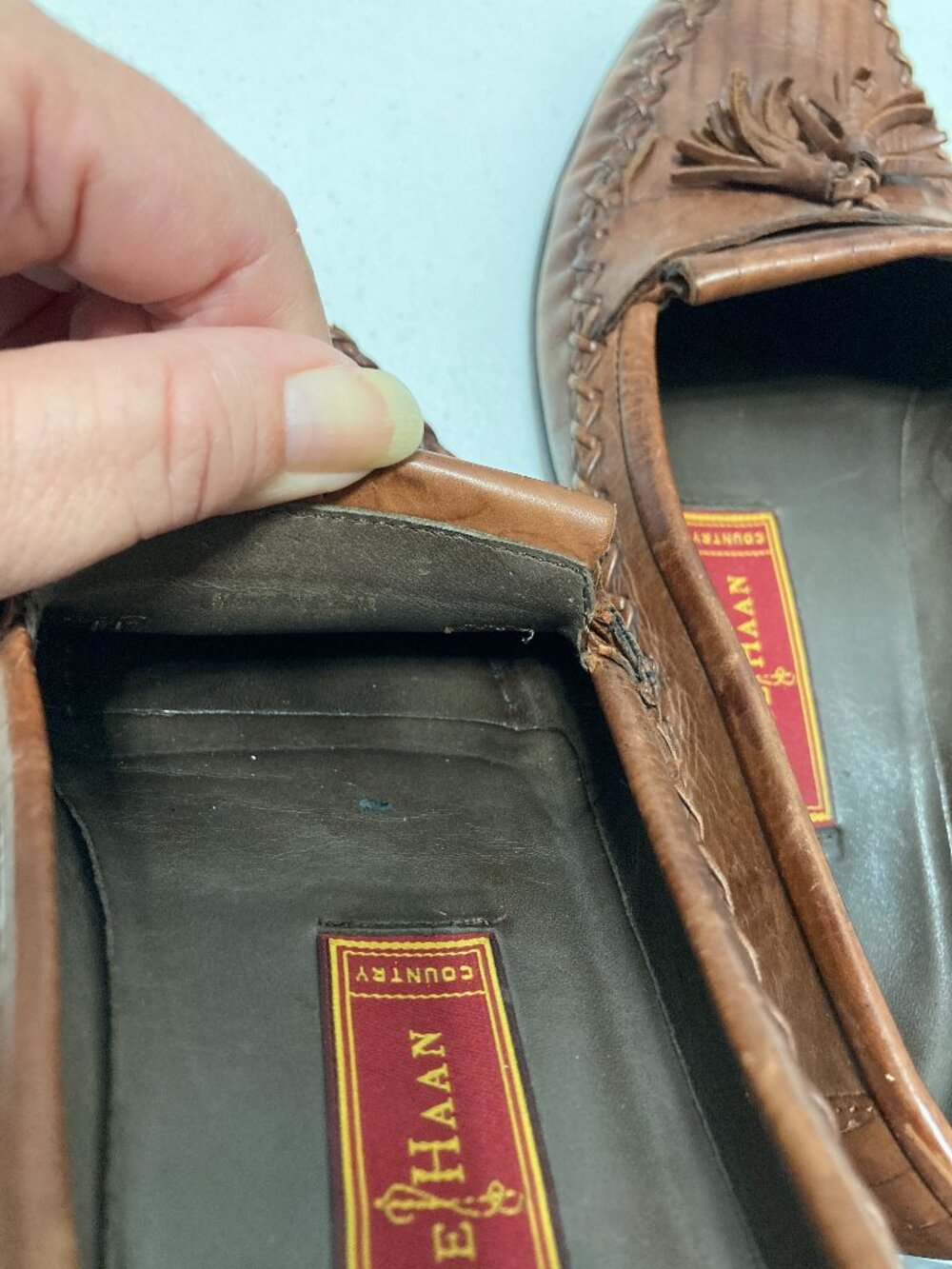 Vintage Cole Haan Country Women’s Kiltie Tassel Loafers Leather Brown Moccasins - Picture 11 of 12